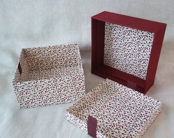 Decorative storage box, square box, box cardboard with Nepalese paper, jewelry box, hair accessories box,