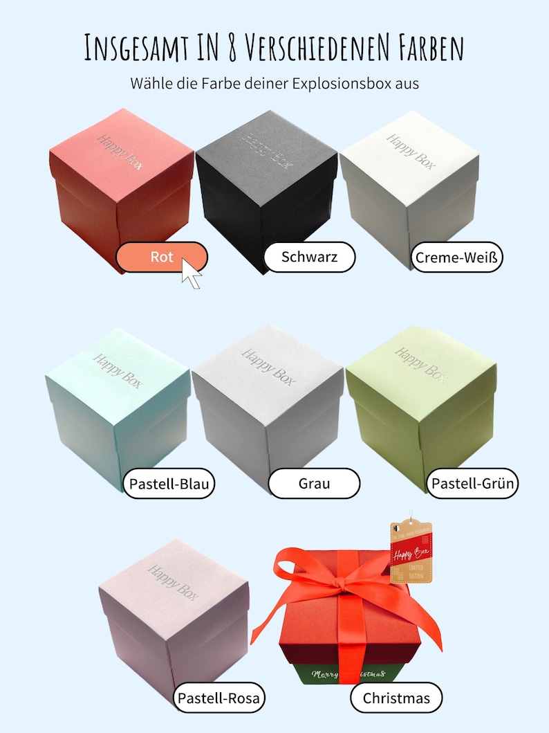 Explosionsbox Grau, Fotobox, Geburtstagsgeschenk Freundin, Hochzeitsgeschenk, personalisiertes Geschenk Freundin, Jahrestagstag Bild 3