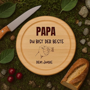 Father&#39;s Day gift Dad is the best – personalized snack board with engraving – gift for dad – wooden board for men, breakfast board