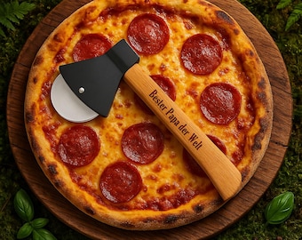 Prezent na Dzień Ojca, pizza, spersonalizowany nóż do pizzy, prezenty dla mężczyzn, Dzień Ojca, tasak do pizzy, pomysły na prezenty dla mężczyzn