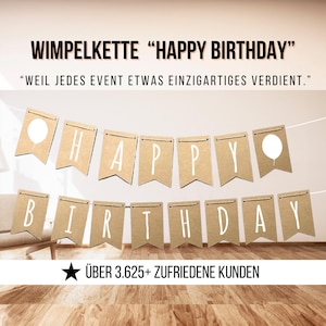 Catena di bandierine di buon compleanno, ghirlanda di lettere di buon compleanno - ghirlanda decorativa per feste in carta kraft marrone, decorazione di compleanno 401