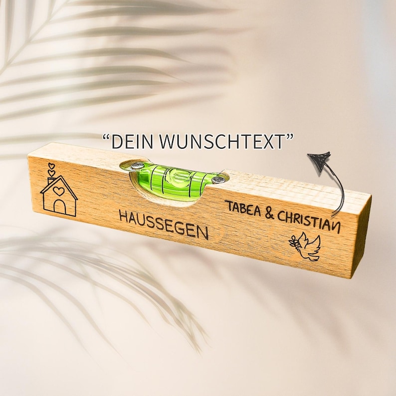 Personalized wedding gift, wedding present, spirit level house blessing, housewarming gift, topping-out ceremony gift, housewarming gift image 2