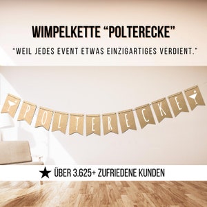 Ghirlanda di bandierine Polterecke, ghirlanda per feste Polterecke con scritta - Ghirlanda per feste con decorazioni Polterecke in carta kraft marrone, decorazione Polterecke 401