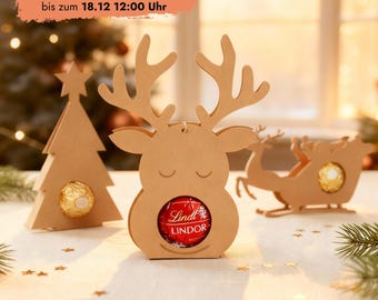 Schokoladenhalter Gastgeschenk Weihnachten Geschenkanhänger Christbaum Mitbringsel Weihnachtskugel Tischdeko Advent Baumschmuck Pralinen