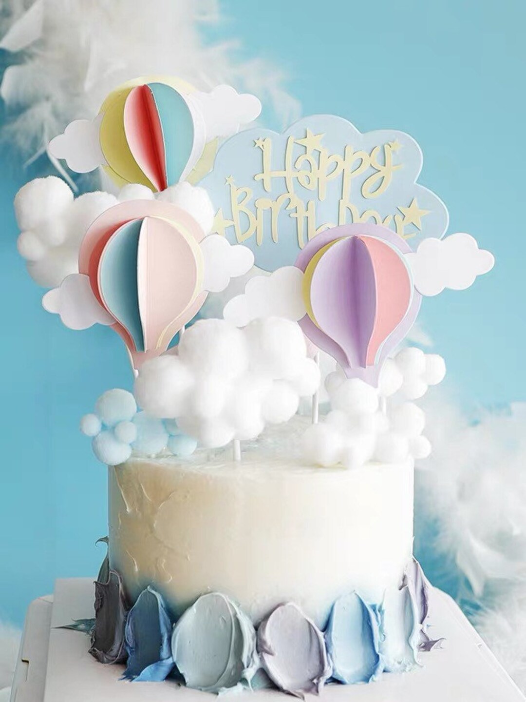 TWO Hot Air Balloon Cake Topper Mix and Match Cotton Flower - Etsy TWO Hot Air Balloon Cake Topper Mix and Match Cotton Flower - Etsy