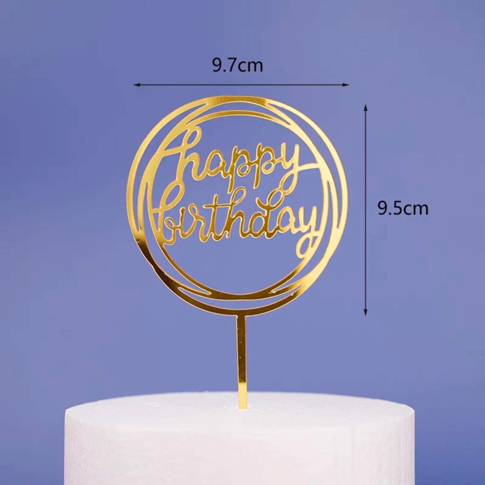 Gold Happy Birthday Cake Topper Acrylic Party Decoration Etsy