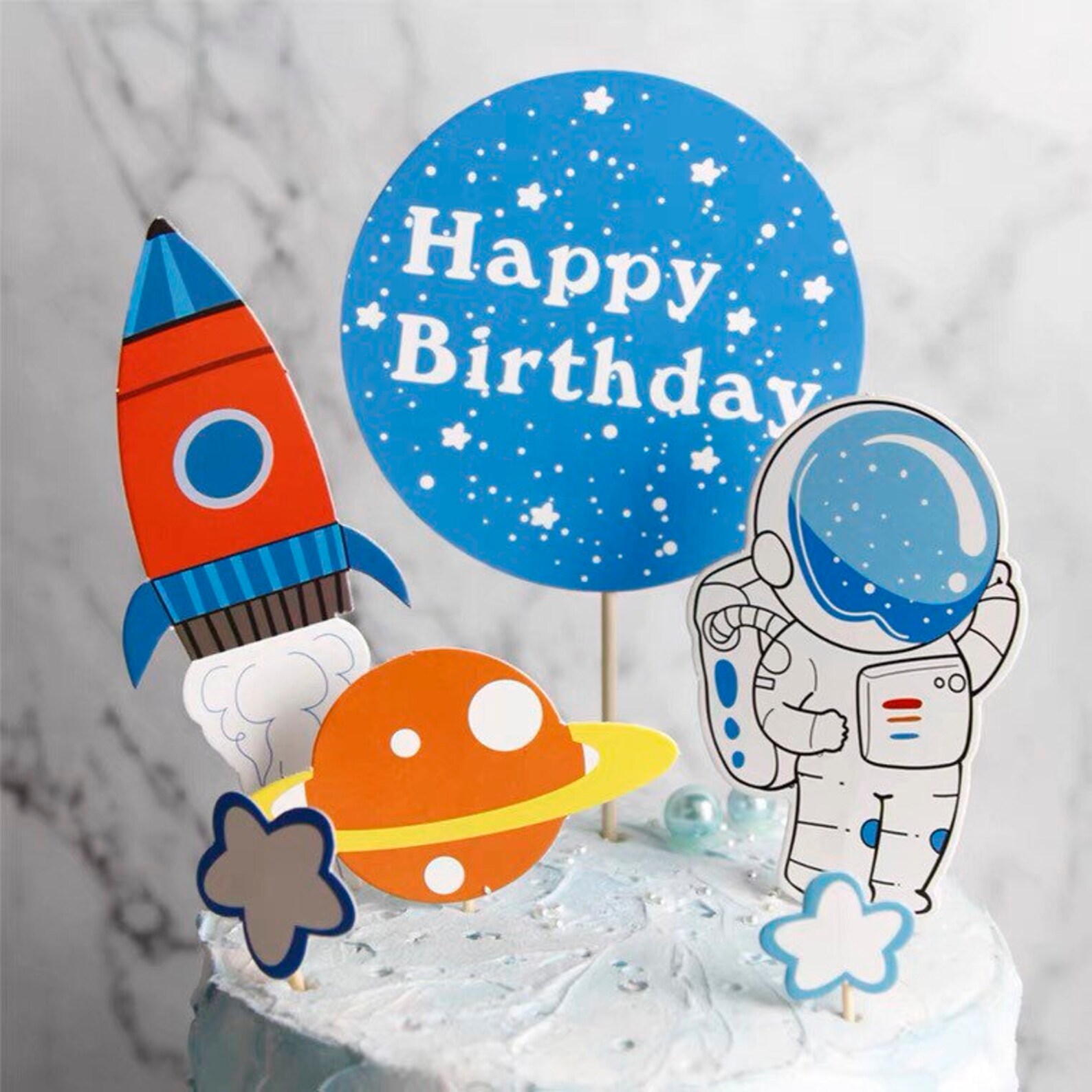 Topper gâteau astronaute Topper Space Cake Anniversaire de Etsy