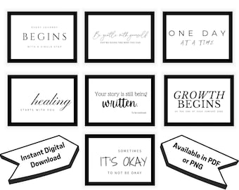 Psychologist 7 Poster Bundle High School Counselor Printable Digital Download Therapist Office Decor Mental Health Anxiety Social Worker