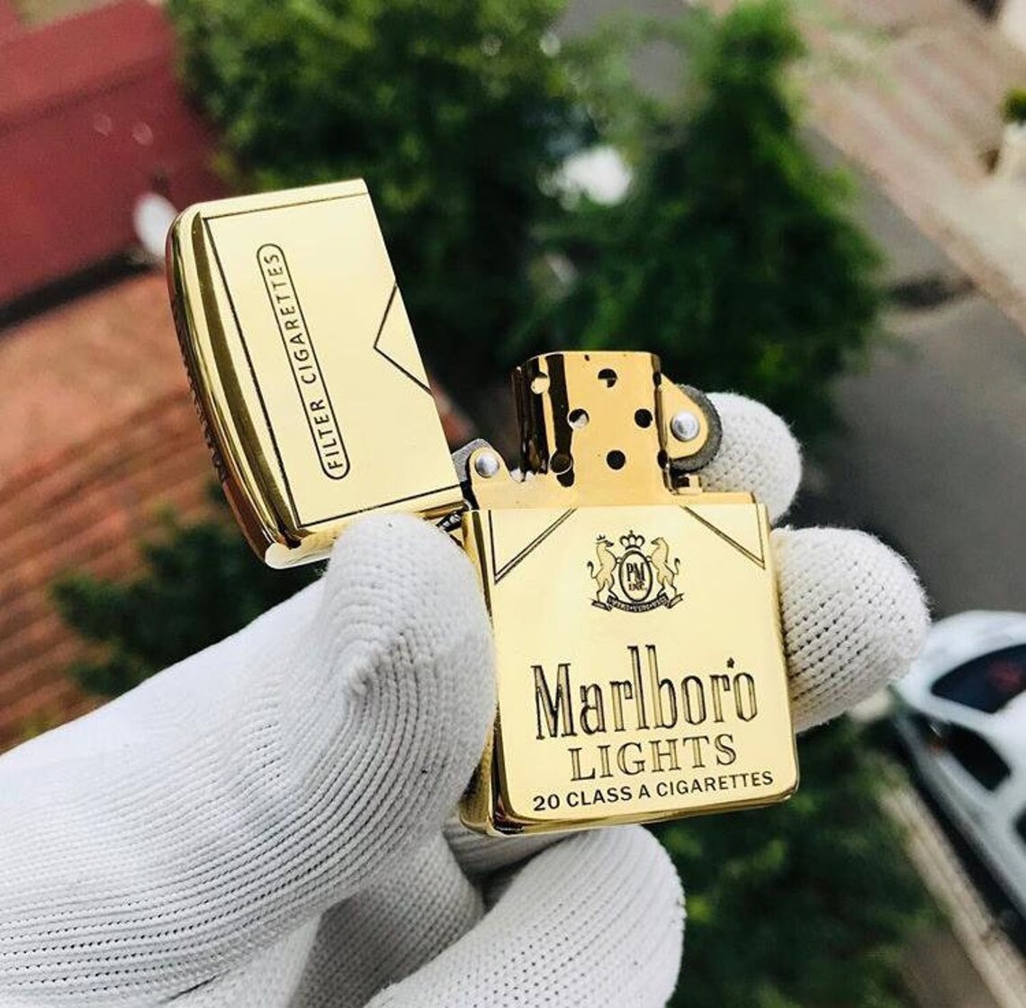 Zippo Marlboro Lıght Gold Lighters Limited Edition Zippo Etsy