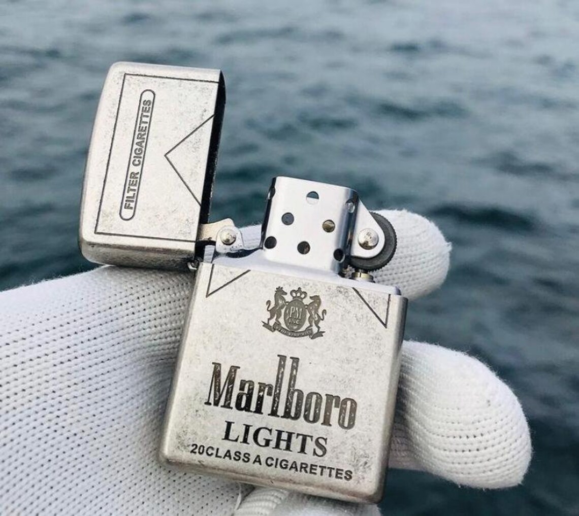 Zippo Marlboro Lıght Silber Zippo Feuerzeug Limitierte Etsy