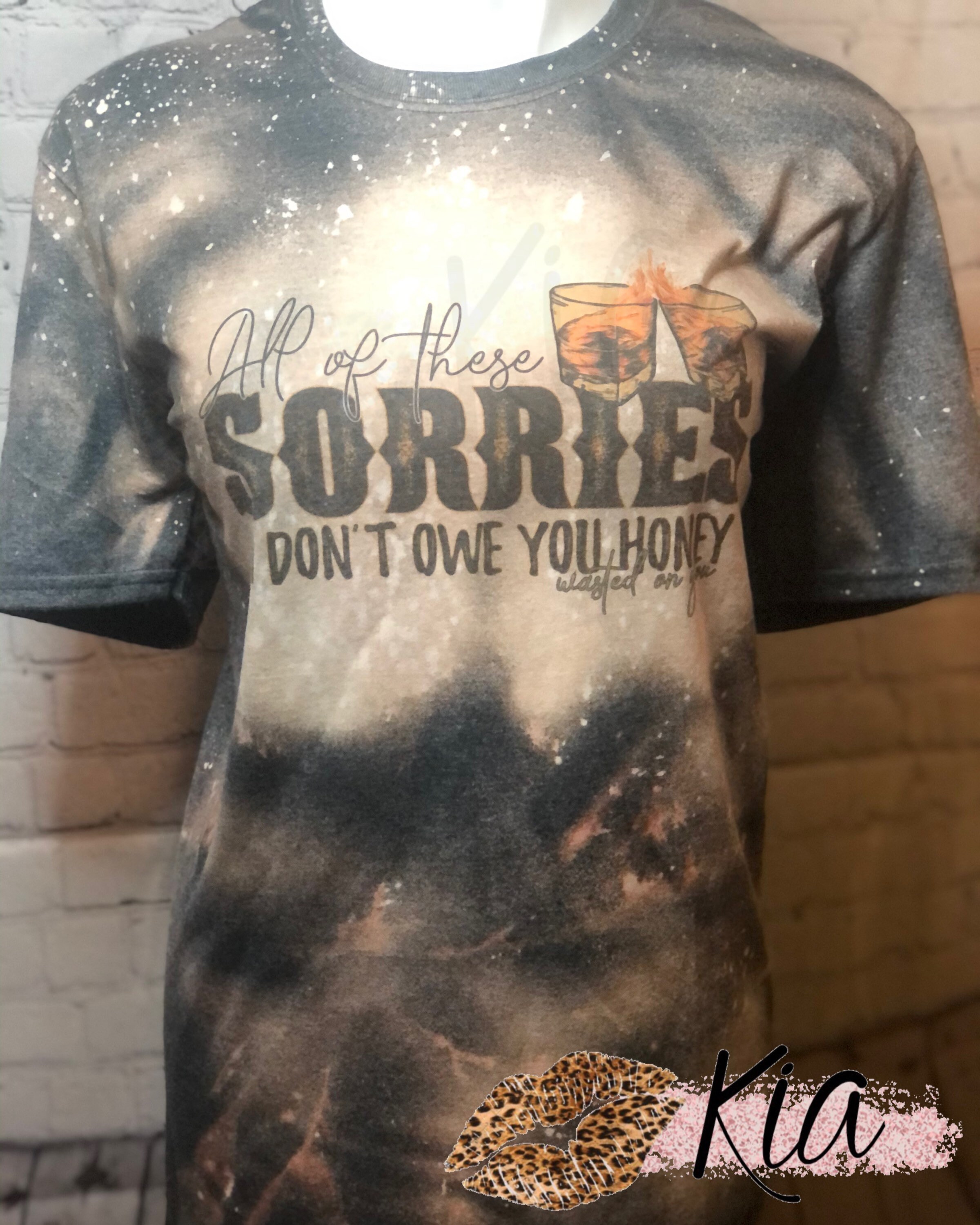 Wasted on You Bleached Tee Country 