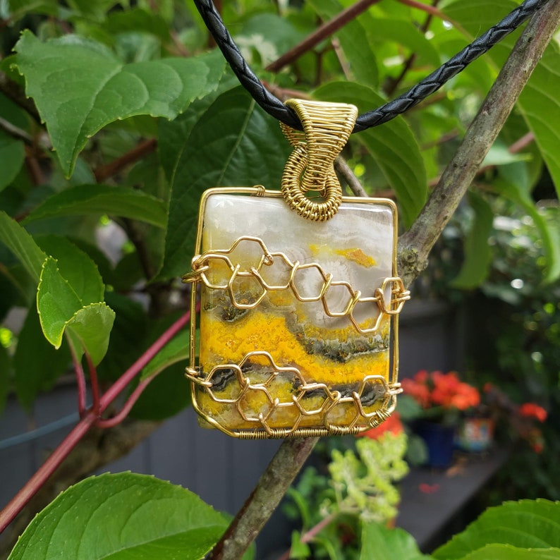 Bumblebee Jasper Pendant Etsy