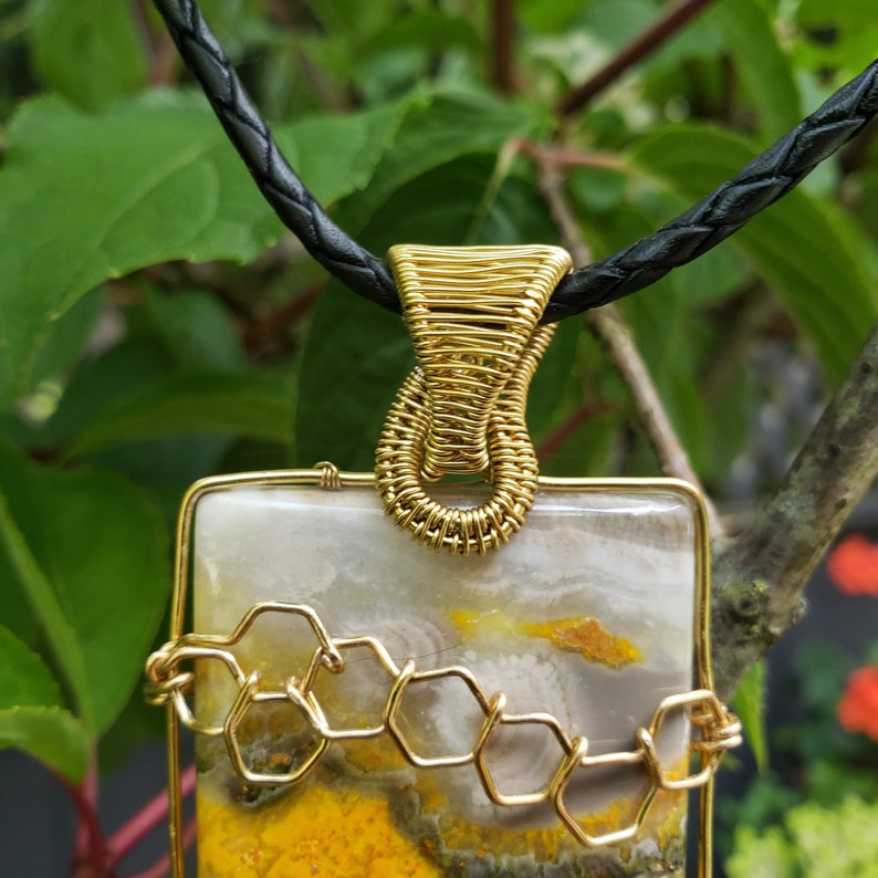 Bumblebee Jasper Pendant Etsy