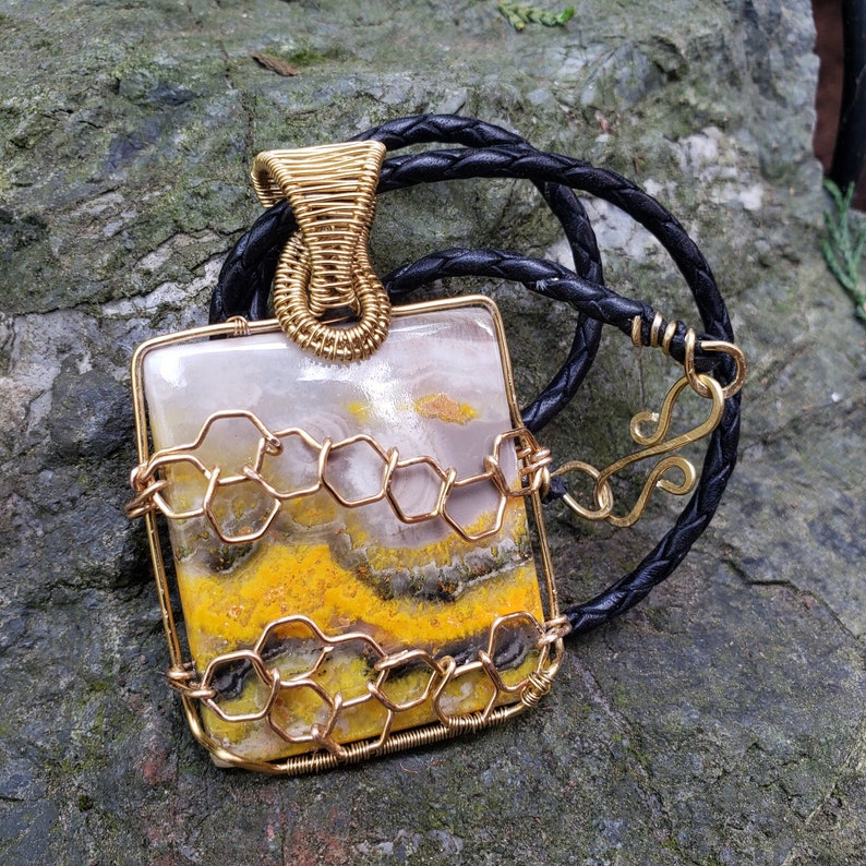 Bumblebee Jasper Pendant Etsy