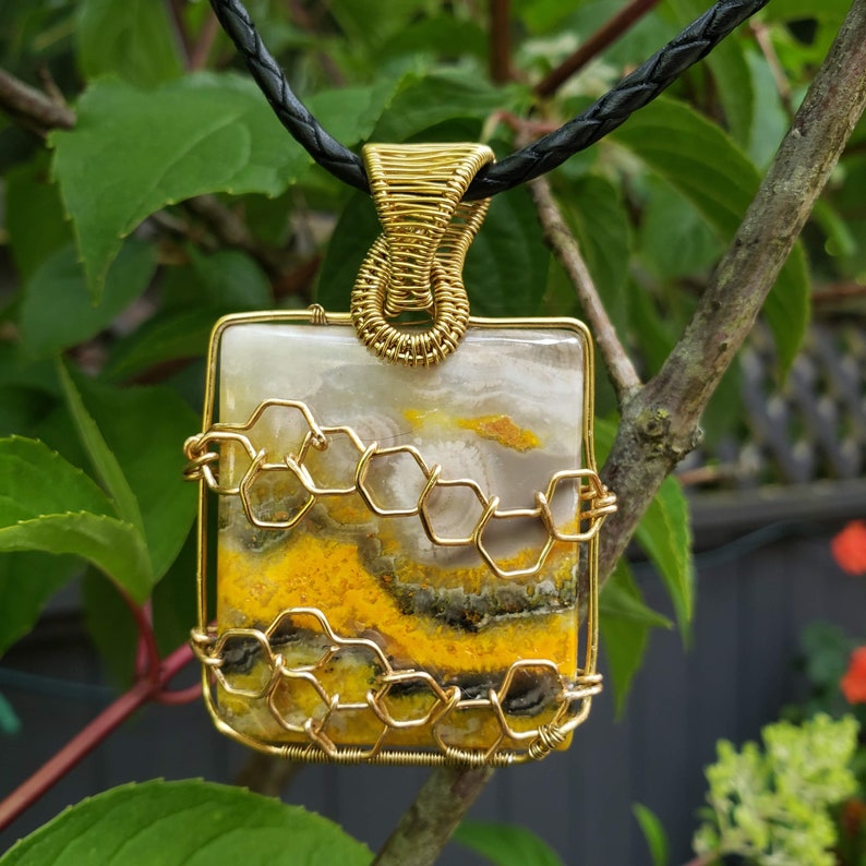 Bumblebee Jasper Pendant Etsy