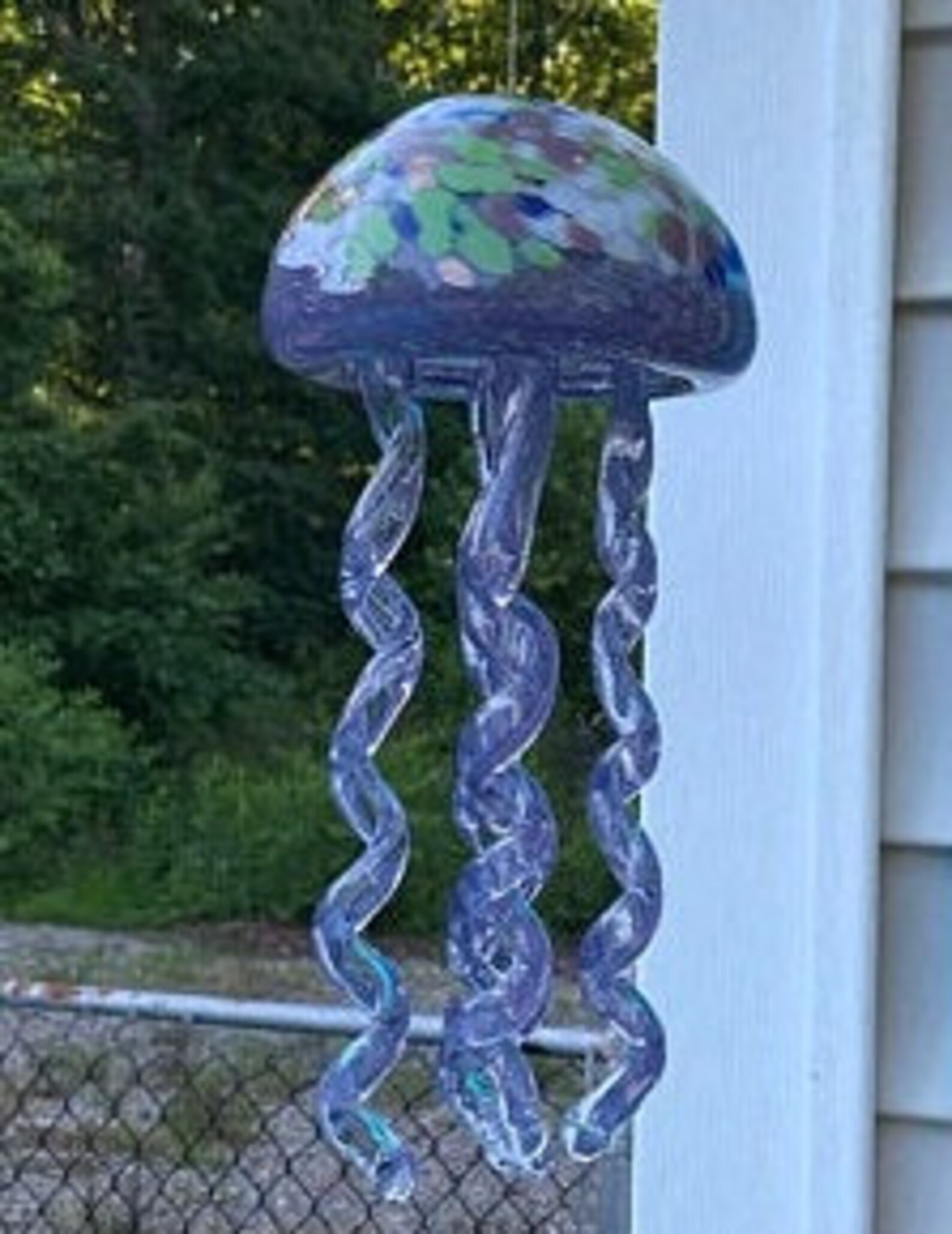 Purple Jellyfish wind chime & sun catcher Handmade Art Glass Etsy
