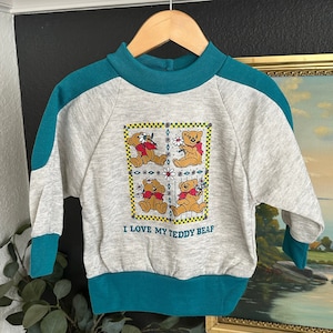 Vintage Toddler Girls Sweatshirt, I Love My Teddy Bear sweatshirt brand unknown 18 months