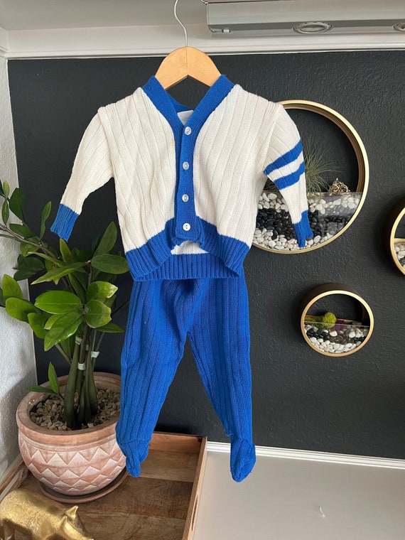 Vintage Bloomingdales Baby Boys Knit Cardigan and… - image 1
