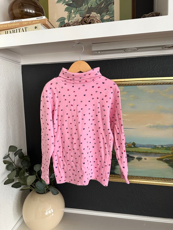 90s Girls Pink Turtleneck with Stars size 6/6X by… - image 1