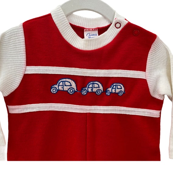 Vintage Baby Cars Romper, 70s Style - image 2