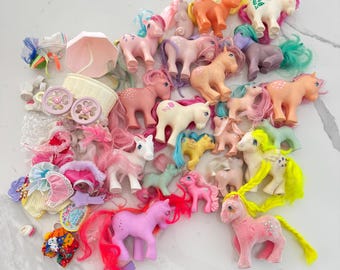Vintage My Little Pony Spielzeug und Zubehör Hasbro 1980, Made in Hong Kong