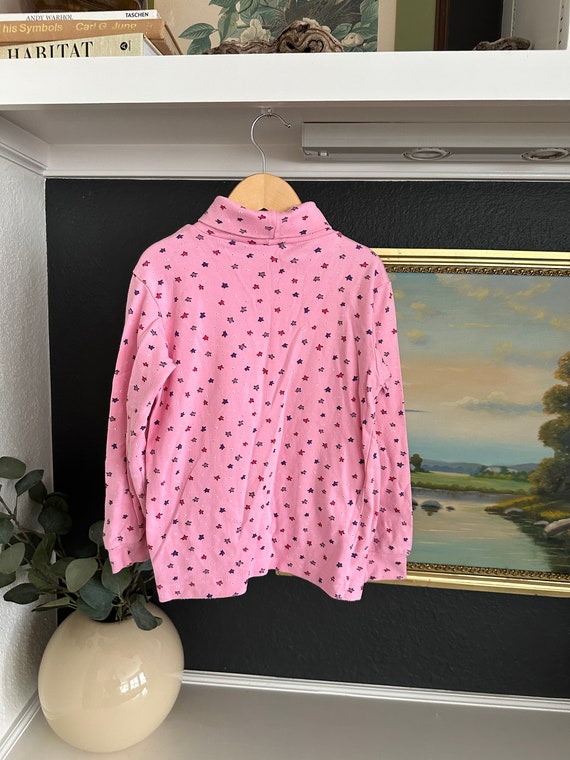90s Girls Pink Turtleneck with Stars size 6/6X by… - image 4