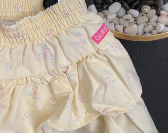 Vintage Oshkosh Toddler Girls Skirt, Made in USA, Spring Ruffle with Flower Skirt, 2T