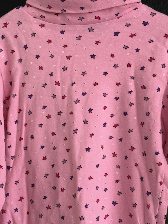 90s Girls Pink Turtleneck with Stars size 6/6X by… - image 2