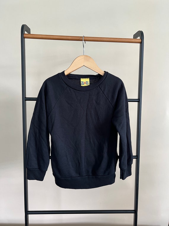 Vintage Kids / Toddler Black Sweatshirt, Solid 90s