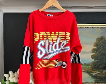 Sudadera Bullfrog Power Slide para niños de los años 80, camiseta de ciclismo, talla 12