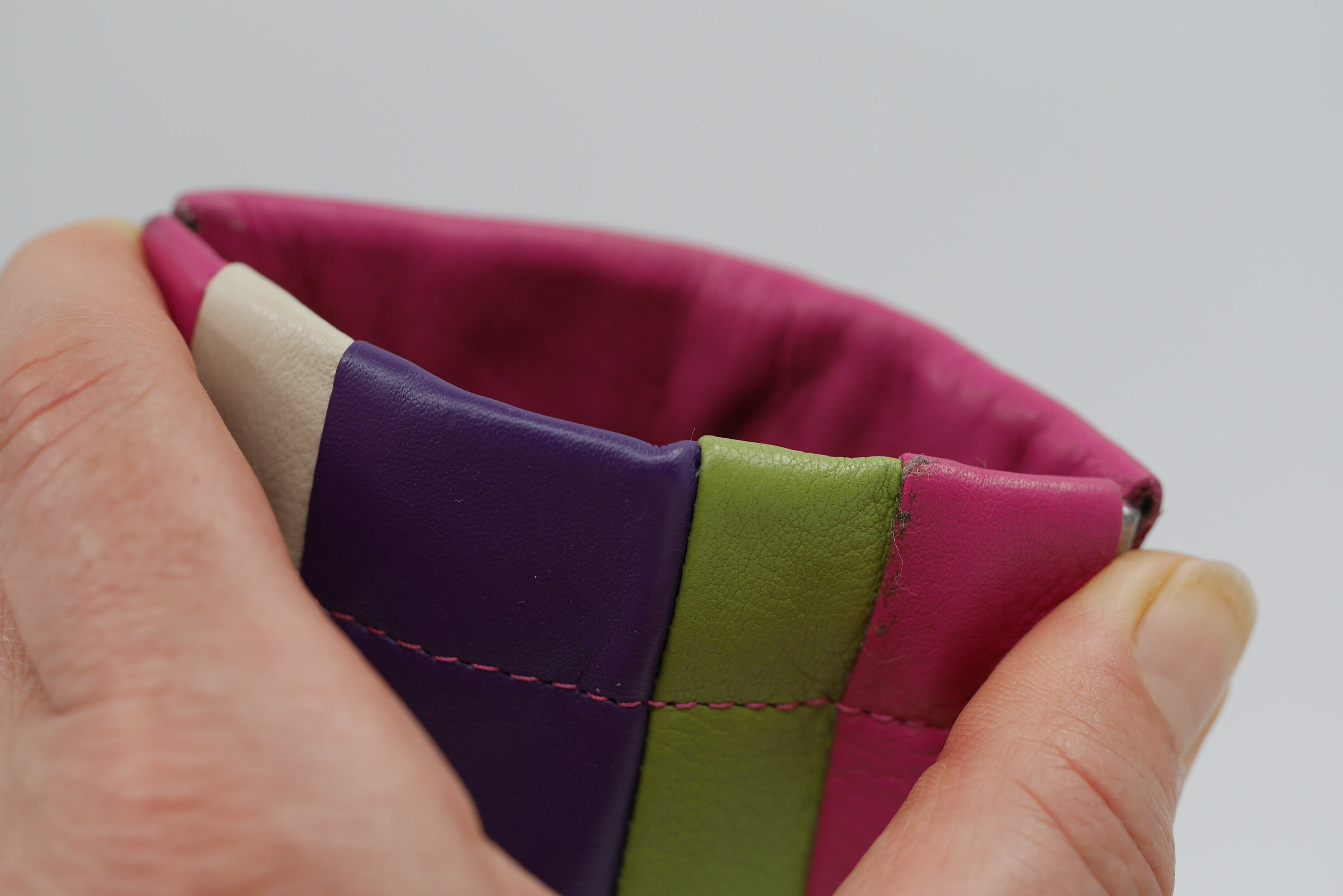 Snaptop Glasses Case in Colourful Striped Leather. Etsy UK