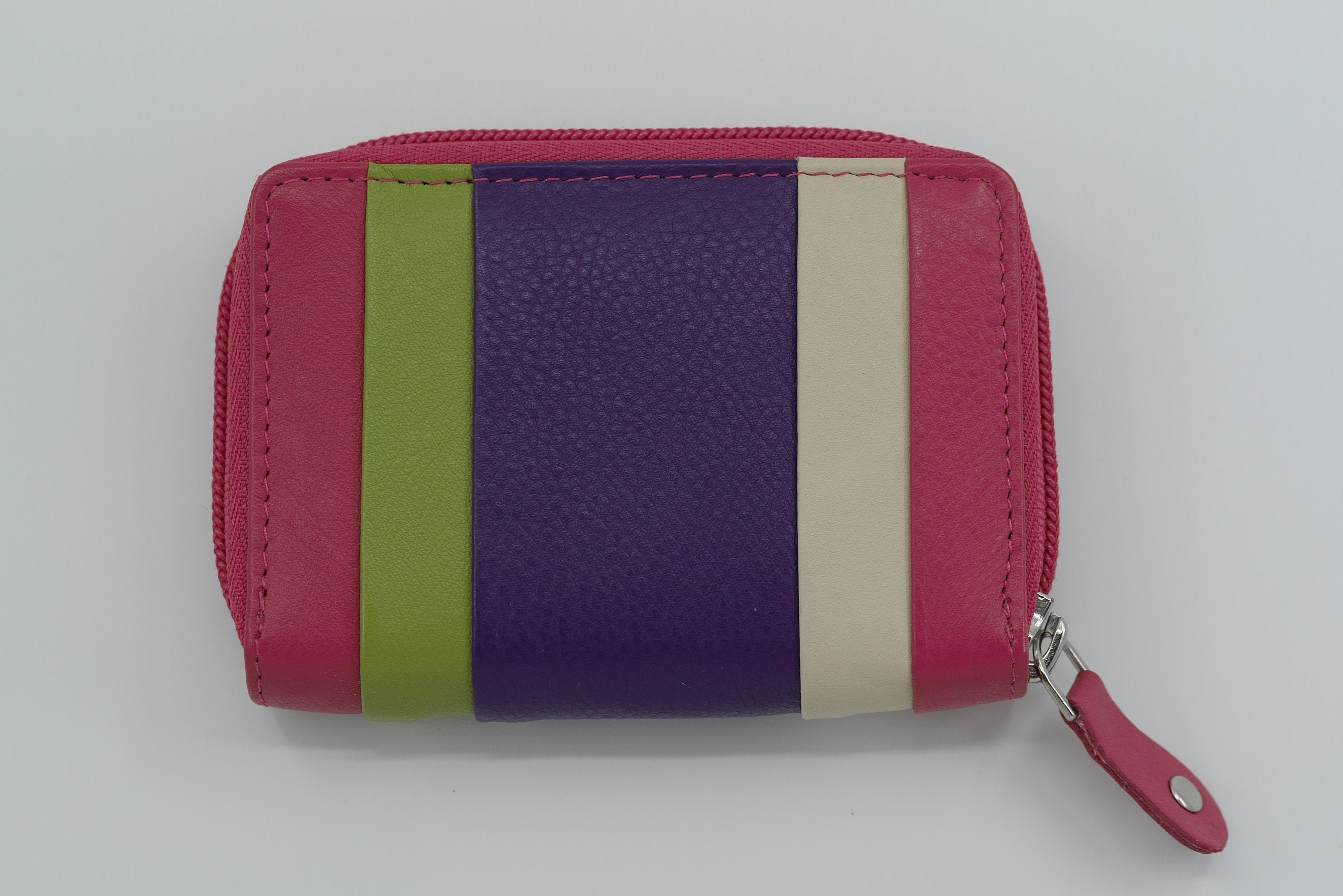Concertina Credit Card Holder in Colourful Striped Leather. Etsy UK
