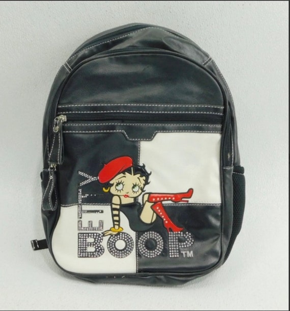 112856 Rare Betty Boop Rhinestone and Leather Back