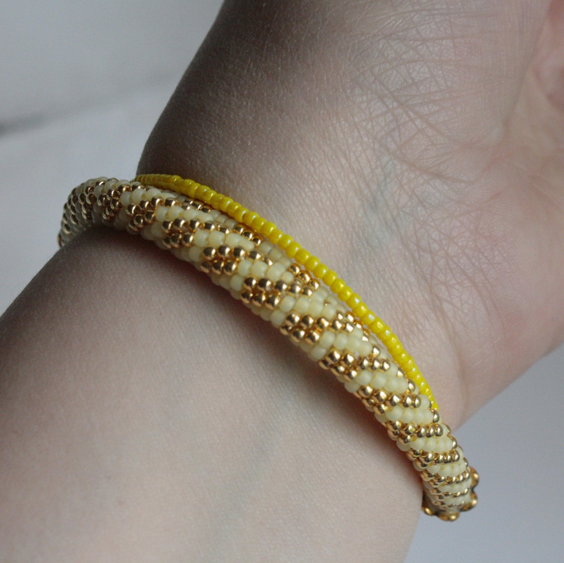 Yellow bracelet with name Yellow bead bracelet with name Etsy