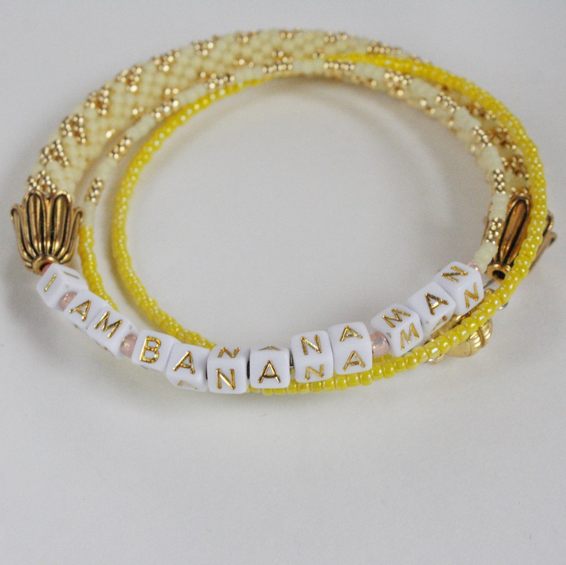 Yellow bracelet with name Yellow bead bracelet with name Etsy