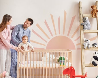 Sun Wall Decals for Nursery, Peel and Stick Baby Room Decor