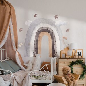 Rainbow Wall Decal for Kids, Rainbow with Birds Wall Stickers