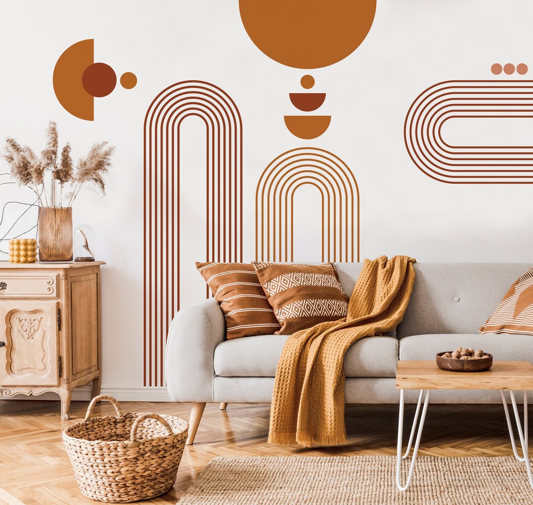 Arch Wall Decal, Abstract Wall Sticker, Line Art Wall Decal, Boho Wall