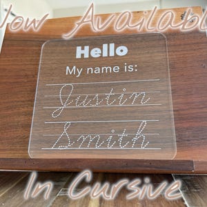 Large name trace board, reusable numbers tracing, dry erase shape tracing, washable alphabet learning acrylic-now with Cursive