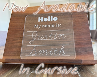 Large name trace board, reusable numbers tracing, dry erase shape tracing, washable alphabet learning acrylic-now with Cursive