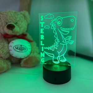 Acrylic Dinosaur Personalized Baby Nursery Night Light