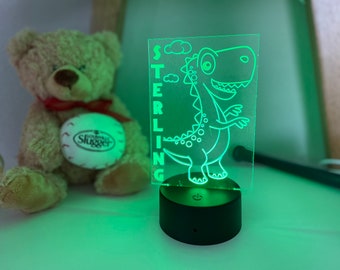 Acrylic Dinosaur Personalized Baby Nursery Night Light