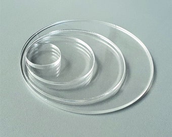 Clear Cast Acrylic Circle Blank, 1/8” (3mm) Thickness for Ornaments, Cricut Vinyl, Paint or Glowforge Laser Engraving
