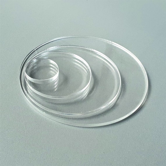 Clear Cast Acrylic Circle Blank, 1/8” (3mm) Thickness for Ornaments, Cricut  Vinyl, Paint or Glowforge Laser Engraving