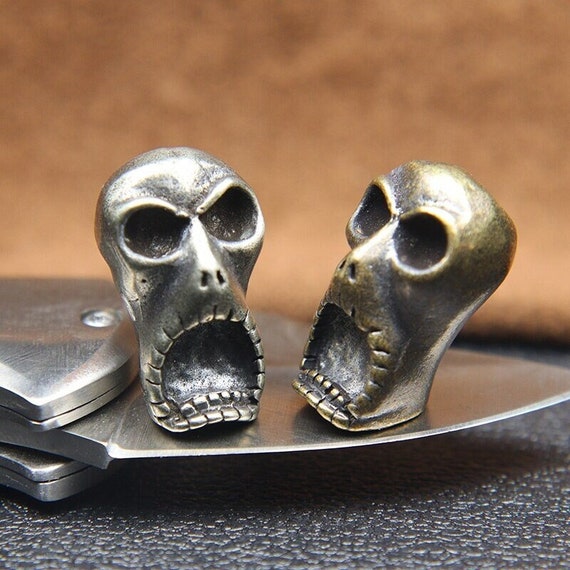 Halloween Geist Totenkopf Gesicht Messer Perlen Paracord Anhänger  Schlüsselanhänger Messing Zubehör EDC Schirm Seil Reißverschluss Charms  Paracord Perle - .de