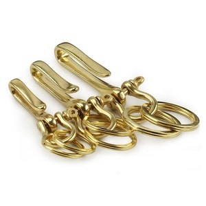 Solid Brass Keychain Belt U Shape Key Ring Accessories - Etsy