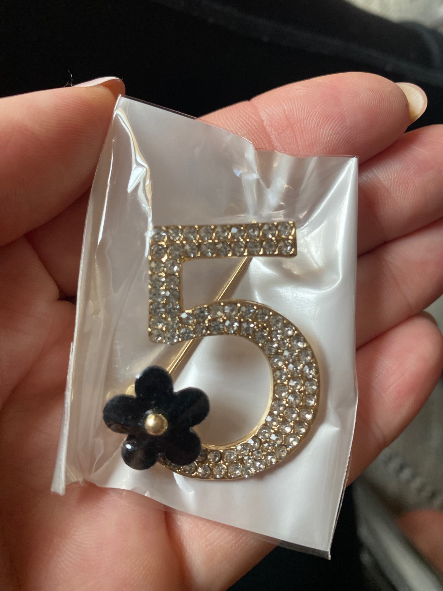 chanel 5 brooch