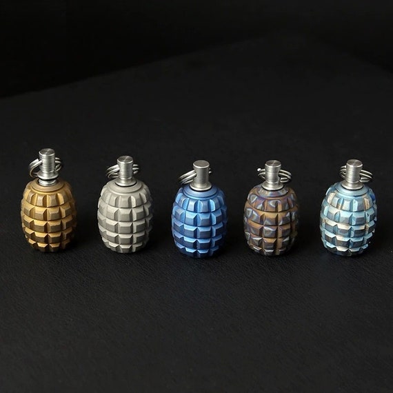 TC4 Titanium Grenade Knife Beads Paracord Outdoor EDC Camping Tool Bomb  Shape Pendants Keychain Accessories Paracord Bead Zipper Pull Charms -   Hong Kong