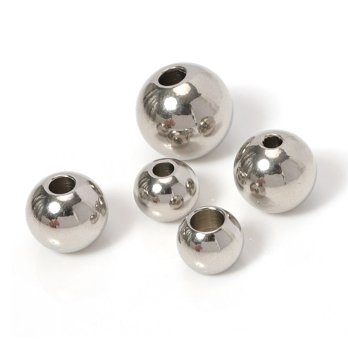 100pcs/lot 3mm10mm Stainless Steel Beads Seamless Round Ball Etsy
