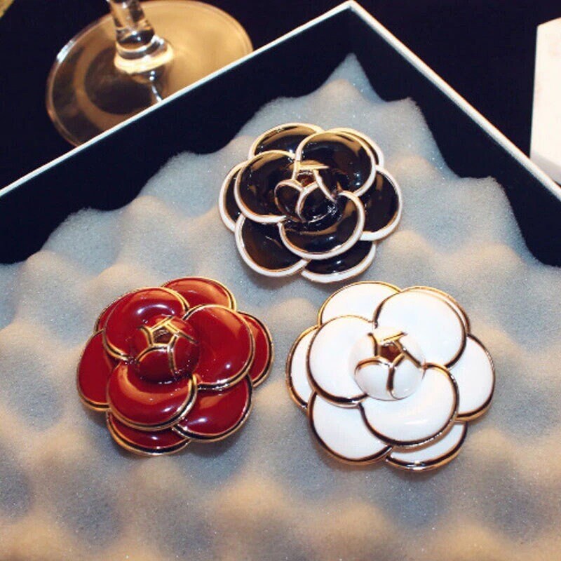 Chanel Cc Brooches Women, Camellia Brooches Women